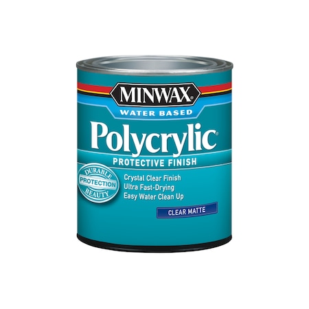 Minwax Minwax Polycrylic Matte Crystal Clear Water-Based Polyurethane 1 qt 622224444